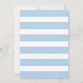 baby shower Brunch Invitation Stripes Boy Kaart (Achterkant)