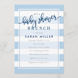 baby shower Brunch Invitation Stripes Boy Kaart