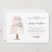 Baby shower Brunch met blush gelaagde Cake Succule Kaart (Voorkant)