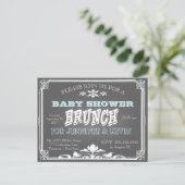 Baby Shower | BRUNCH | schoolbord Uitnodiging Briefkaart (Staand voorkant)
