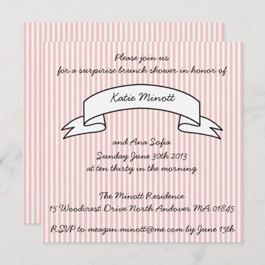 baby shower Brunch Uitnodiging (Voorkant / Achterkant)