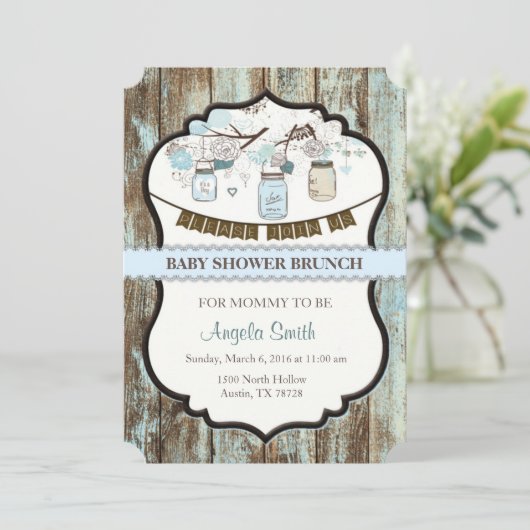 baby shower Brunch Uitnodiging (Staand voorkant)