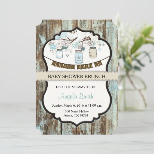 baby shower Brunch Uitnodiging (Staand voorkant)