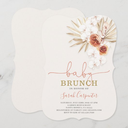 Baby shower Brunch-uitnodiging Kaart (Voorkant / Achterkant)