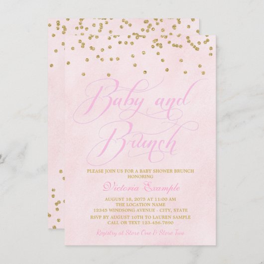 Baby shower Brunch Uitnodigingen (Voorkant / Achterkant)