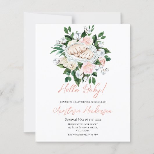 BABY SHOWER BUDGET - uitnodiging (Voorkant)