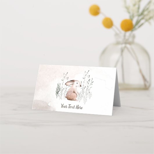 Baby shower Buffetlabel, bosdieren Plaatskaartje (Voorkant)