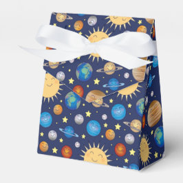 Baby shower buitenruimte Galaxy Universe sterren Bedankdoosjes
