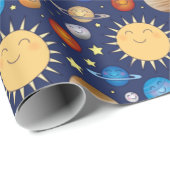 Baby shower buitenruimte Galaxy Universe sterren Cadeaupapier (Rol Hoek)