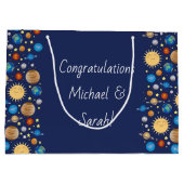 Baby shower buitenruimte Galaxy Universe sterren Groot Cadeauzakje (Achterkant)