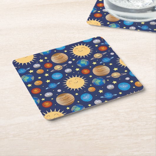 Baby shower buitenruimte Galaxy Universe sterren Kartonnen Onderzetters (Schuin)