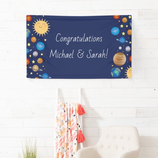 Baby shower buitenruimte Galaxy Universe sterren Spandoek (Insitu)