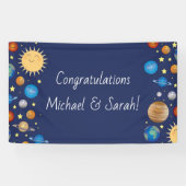 Baby shower buitenruimte Galaxy Universe sterren Spandoek (Horizontaal)