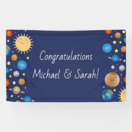 Baby shower buitenruimte Galaxy Universe sterren Spandoek