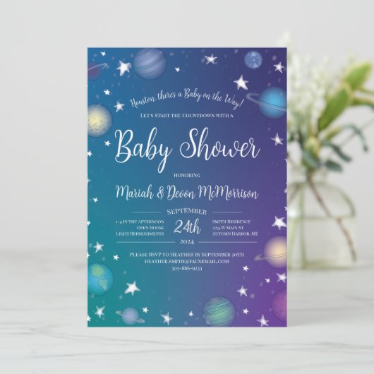 Baby shower buitenruimte kaart (Staand voorkant)