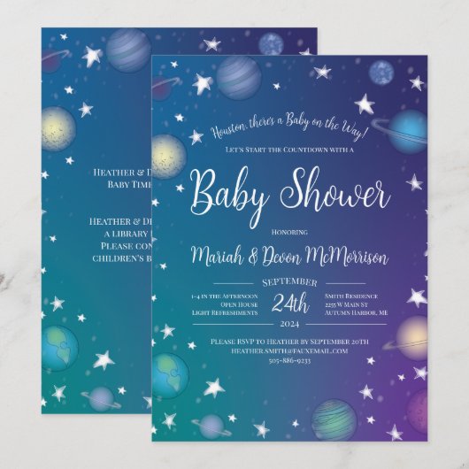 Baby shower buitenruimte kaart (Voorkant / Achterkant)