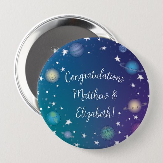 Baby shower buitenruimte ronde button 4,0 cm (Voorkant /achterkant)