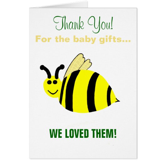 Baby shower Bumble Bee Bedankt (Voorkant)