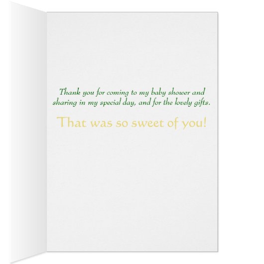 Baby shower Bumble Bee Bedankt (Binnen (Rechts))