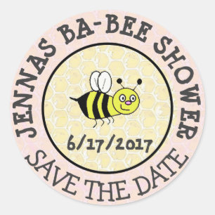 baby shower Bumble Bee Sticker Save the Date