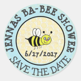 Baby shower Bumble Bee Sticker Sla de datum op