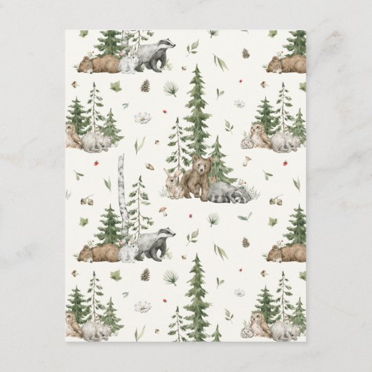 Baby shower Bump Game Gender Neutral Woodland Informatiekaartje (Achterkant)