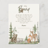 Baby shower Bump Game Gender Neutral Woodland Informatiekaartje (Voorkant)