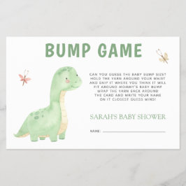 Baby shower Bump Game Schattige Groene Dinosaurus Flyer