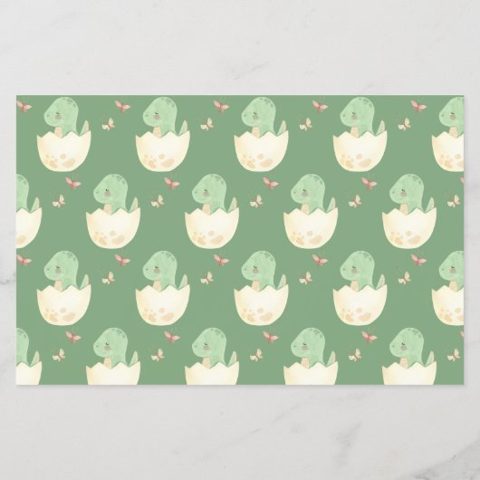 Baby shower Bump Game Schattige Groene Dinosaurus Flyer (Achterkant)