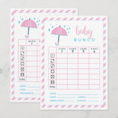 Baby shower Bunco Game Scorecard Kaart (Voorkant / Achterkant)
