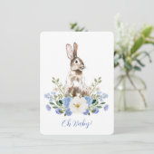 Baby shower Bunny aquareluitnodiging Kaart (Staand voorkant)