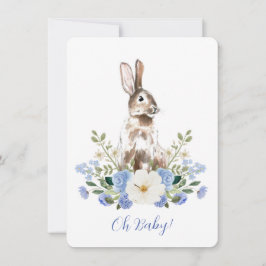 Baby shower Bunny aquareluitnodiging Kaart