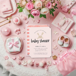 Baby shower Bunny Baby Meisje Roze Kaart