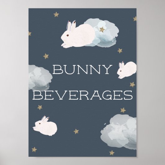 Baby shower Bunny Beverages Poster (Voorkant)