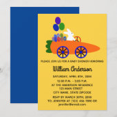 Baby shower Bunny Carrot #3-2 Uitnodiging Kaart (Voorkant / Achterkant)