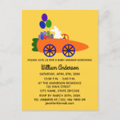 Baby shower Bunny Carrot Car#3 Uitnodiging Briefka (Voorkant)