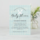 Baby shower Bunny Lichtblauw Baby shower Kaart (Staand voorkant)