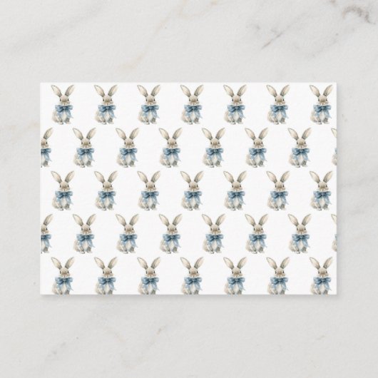 Baby shower Bunny Registry Informatiekaartje (Achterkant)