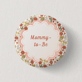 Baby Shower | Butterflies & Blossoms Poetic Floral Ronde Button 3,2 Cm