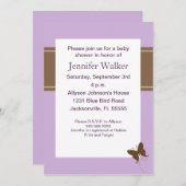 Baby shower Butterfly Dreams - Paars Kaart (Voorkant / Achterkant)