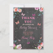 Baby shower Butterfly Hartelijk dank Kaart (Voorkant)