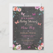 baby shower Butterfly Het is een meisje of tweelin Kaart (Voorkant)