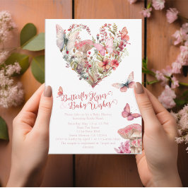 Baby shower Butterfly Kisses Woodland Kaart