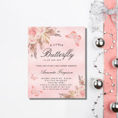 Baby shower butterfly pampas uitnodiging
