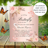 Baby shower butterfly pampas uitnodiging flyer