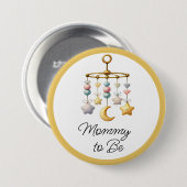 Baby shower Button met Mobiel - Aangepaste Titels (Voorkant /achterkant)