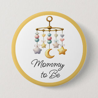 Baby shower Button met Mobiel - Aangepaste Titels