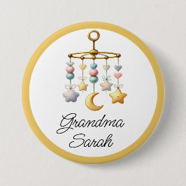Baby shower Button met mobiel - jouw naam toevoege