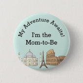 Baby shower Button- Reizen thema Ronde Button 5,7 Cm (Voorkant)