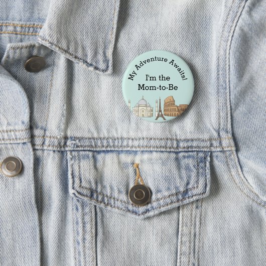 Baby shower Button- Reizen thema Ronde Button 5,7 Cm (In situ)